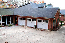 Painted wood garage door